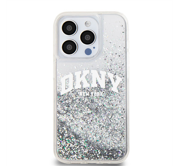 DKNY Liquid Glitter Arch Logo iPhone 14 Pro Max hátlap tok, átlátszó -  iPhone 14 Pro Max tok a Domshop kínálatából