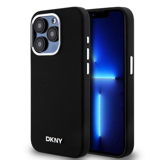 DKNY Liquid Silicone Silver Metal Logo MagSafe tok iPhone 15 Pro készülékhez fekete -  iPhone 15 Pro tok a Domshop kínálatából