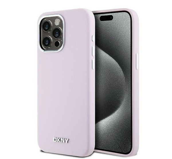 DKNY Liquid Silicone Small Metal Logo iPhone 14 Pro Max Magsafe hátlap tok, rózsaszín, DKHMP14XSMCHLP -  iPhone 14 Pro Max tok a Domshop kínálatából