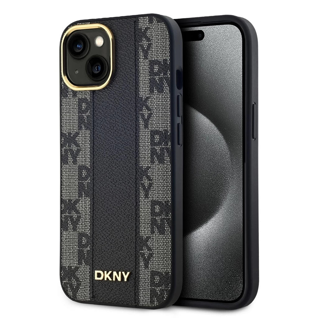 DKNY PU Leather Checkered Pattern Magsafe tok iPhone 15 készülékhez fekete -  iPhone 15 tok a Domshop kínálatából