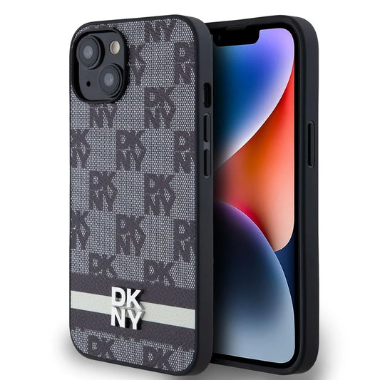 DKNY PU Leather Checkered Pattern and Stripe tok iPhone 14 készülékhez fekete -  iPhone 13/14 tok a Domshop kínálatából