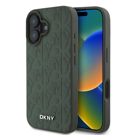 DKNY PU Leather Grid Pattern Magsafe tok iPhone 16 készülékhez zöld -  iPhone 16 tok a Domshop kínálatából