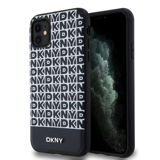 DKNY PU Leather Repeat Pattern Bottom Stripe MagSafe tok iPhone 11 készülékhez fekete -  iPhone 11 tok a Domshop kínálatából