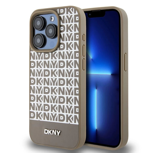 DKNY PU Leather Repeat Pattern Bottom Stripe MagSafe tok iPhone 13 Pro Max készülékhez barna -  iPhone 13 Pro Max tok a Domshop kínálatából