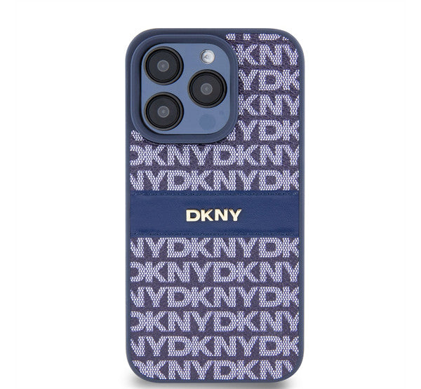 DKNY PU Leather Repeat Pattern Tonal Stripe Apple iPhone 15 Pro tok, kék -  iPhone 15 Pro tok a Domshop kínálatából