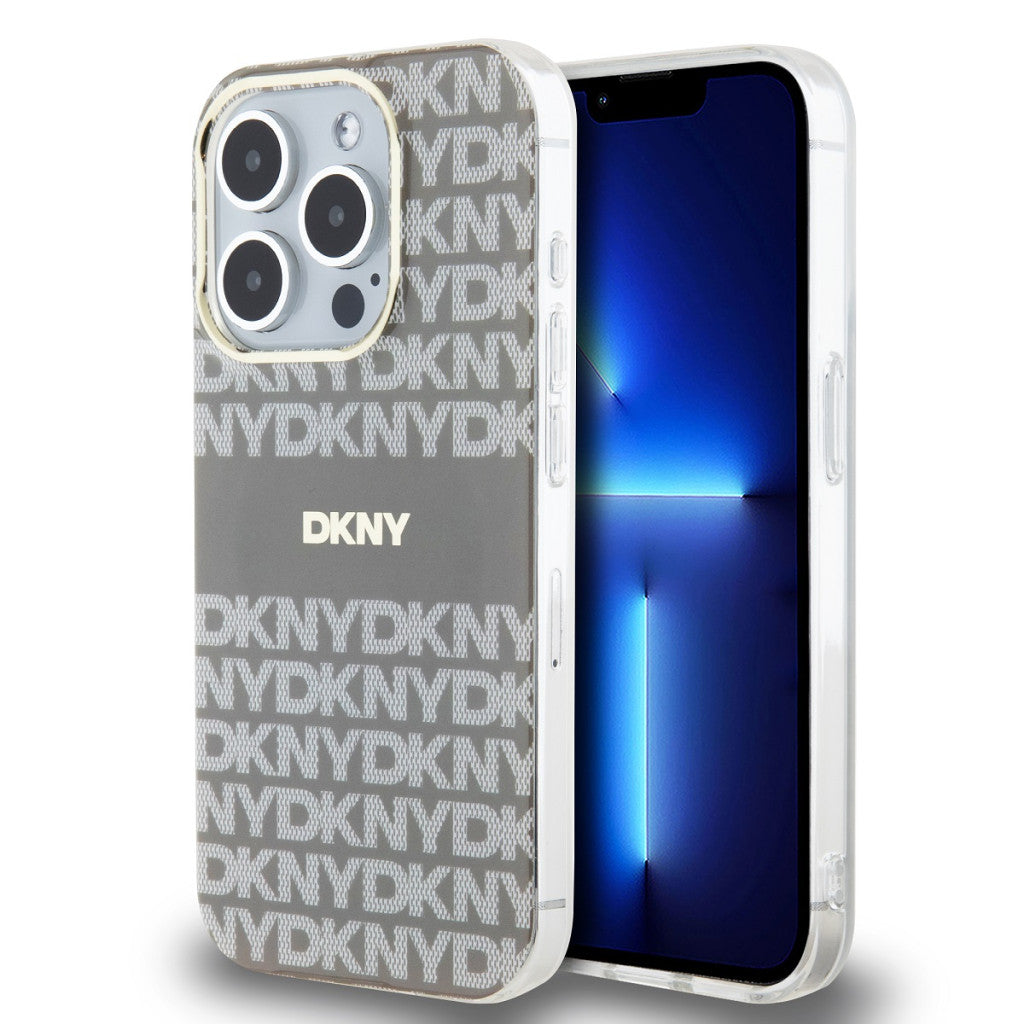 DKNY PU Leather Repeat Pattern Tonal Stripe iPhone 13 Pro tok, bézs -  iPhone 13 Pro tok a Domshop kínálatából