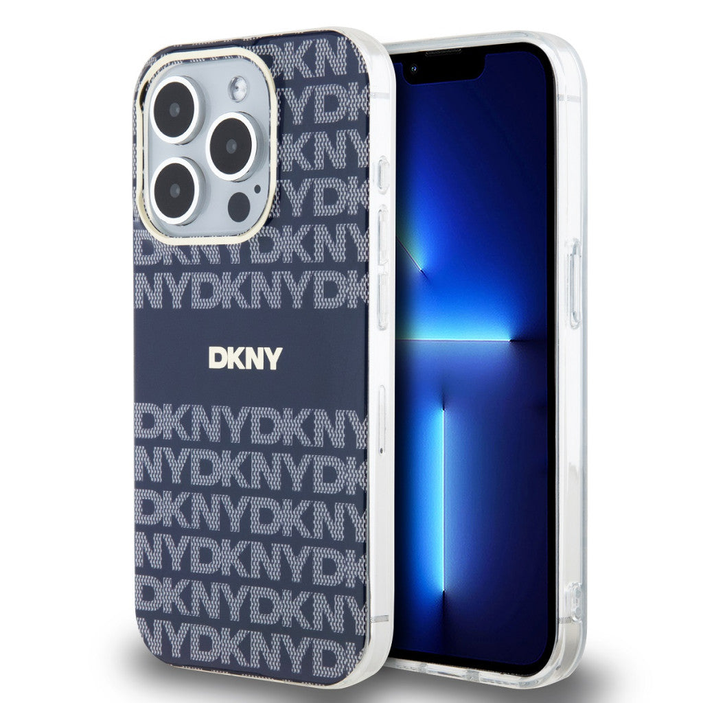 DKNY PU Leather Repeat Pattern Tonal Stripe iPhone 13 Pro tok, kék -  iPhone 13 Pro tok a Domshop kínálatából