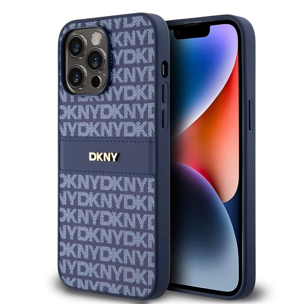 DKNY PU Leather Repeat Pattern Tonal Stripe tok iPhone 14 Pro készülékhez kék -  iPhone 14 Pro tok a Domshop kínálatából