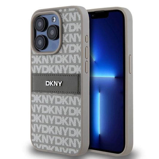 DKNY PU Leather Repeat Pattern Tonal Stripe tok iPhone 15 Pro készülékhez bézs -  iPhone 15 Pro tok a Domshop kínálatából