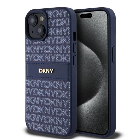 DKNY PU Leather Repeat Pattern Tonal Stripe tok iPhone 15 készülékhez kék -  iPhone 15 tok a Domshop kínálatából