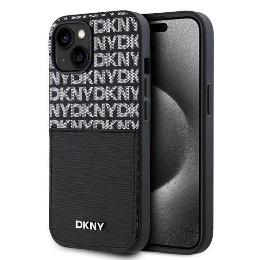 DKNY PU Leather Repeat Pattern kártyatartós tok iPhone 15 készülékhez fekete -  iPhone 15 tok a Domshop kínálatából