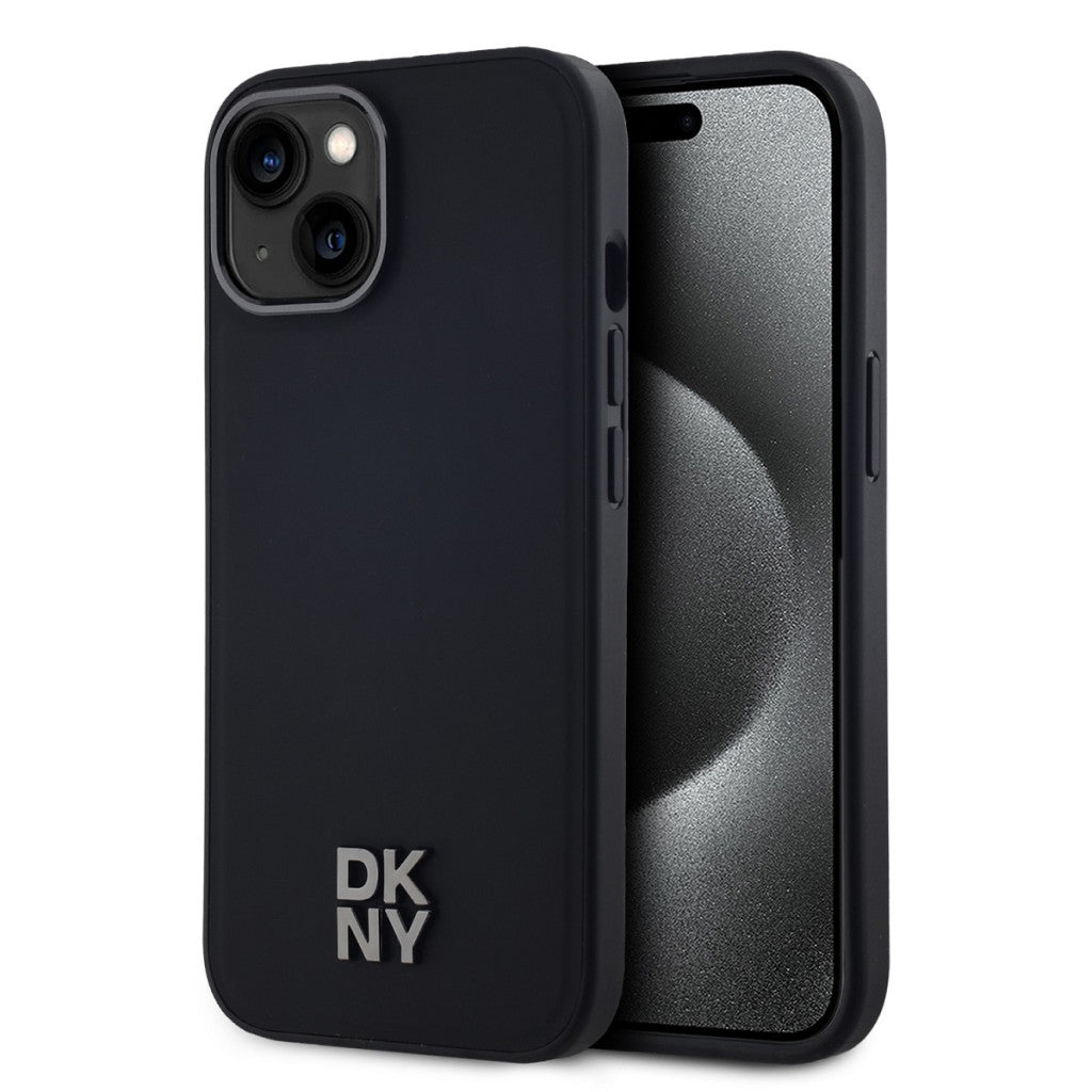 DKNY PU Leather Stack Logo iPhone 14 MagSafe tok, fekete -  iPhone 13/14 tok a Domshop kínálatából