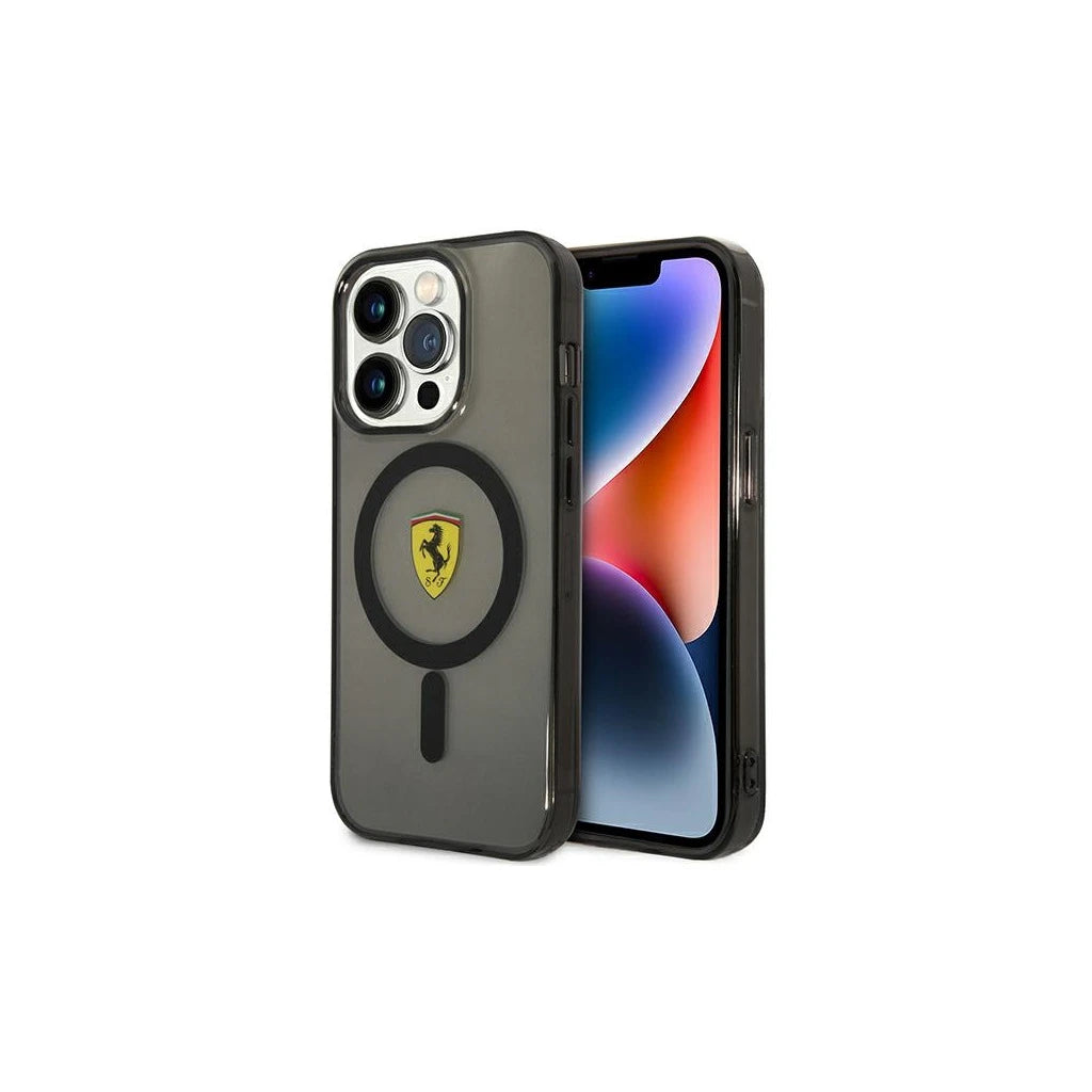 Ferrari FEHMP14LURKK iPhone 14 Pro 6,1" készülékhez Translucent Magsafe kemény tok fekete -  iPhone 14 Pro tok a Domshop kínálatából