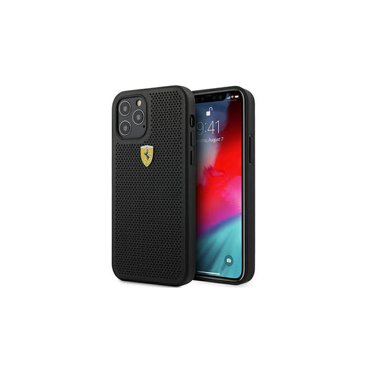 Ferrari FESPEHCP12LBK keménytok iPhone 12 Pro Max 6,7" készülékhez On Track Perforated fekete -  iPhone 12 Pro Max tok a Domshop kínálatából