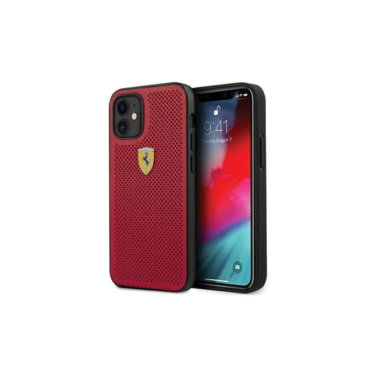 Ferrari FESPEHCP12SRE iPhone 12 mini (5,4") készülékhez kemény tok On Track Perforated, piros -  iPhone 12 Mini tok a Domshop kínálatából