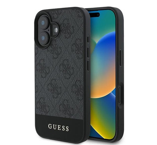 Guess 4G Bottom Stripe Apple iPhone 16 Plus hátlap tok, szürke GUHCP16MG4GLGR -  iPhone 16 Plus tok a Domshop kínálatából