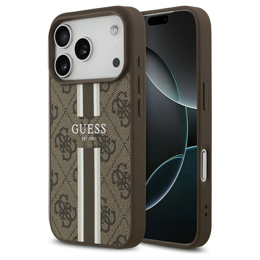 Guess 4G Printed Stripes MagSafe tok iPhone 17 Pro készülékhez barna -  iPhone 17 Pro tok a Domshop kínálatából