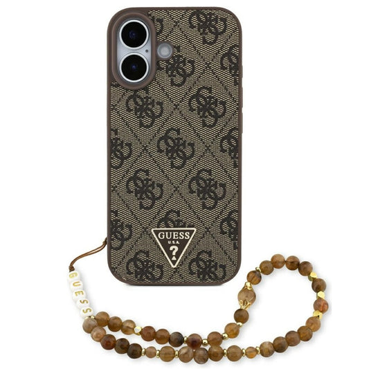 Guess 4G Strap Triangle Logo Apple iPhone 17 MagSafe hátlap tok karpánttal, barna-arany -  iPhone 17 tok a Domshop kínálatából