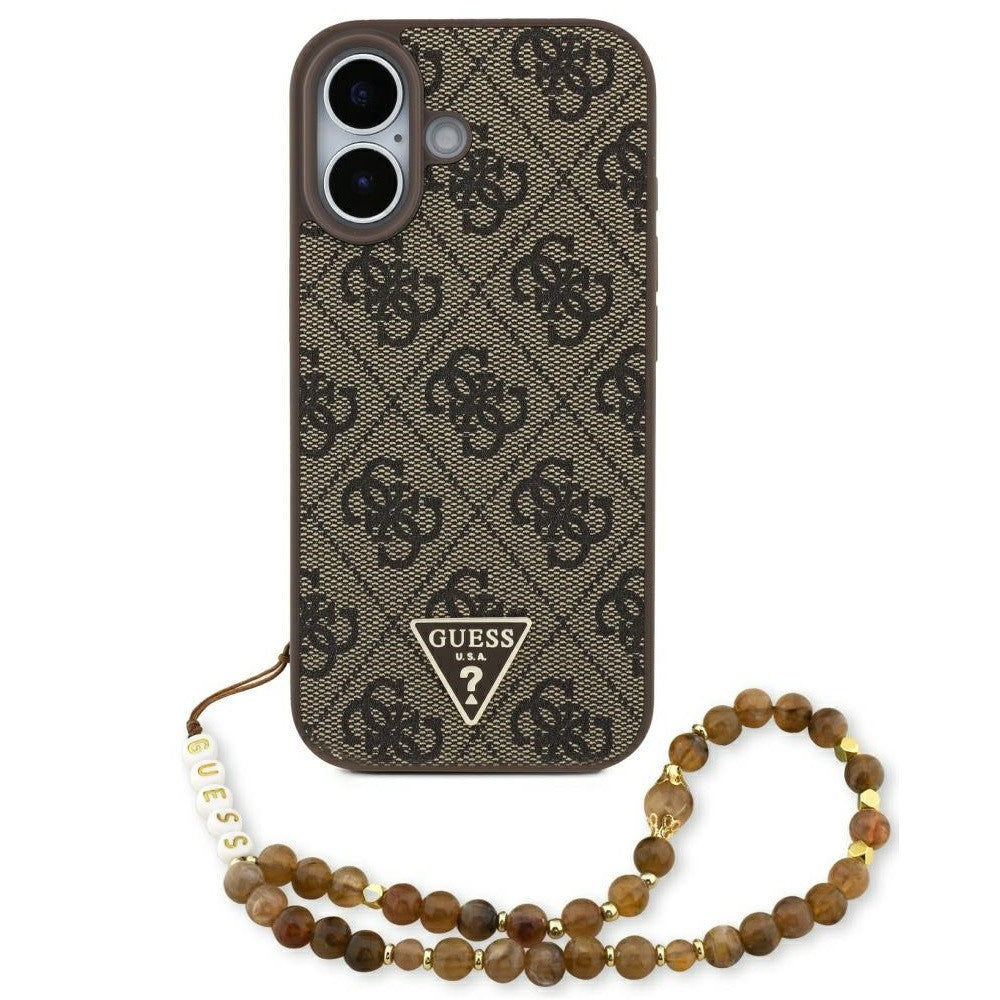 Guess 4G Strap Triangle Logo Apple iPhone 17 MagSafe hátlap tok karpánttal, barna-arany -  iPhone 17 tok a Domshop kínálatából