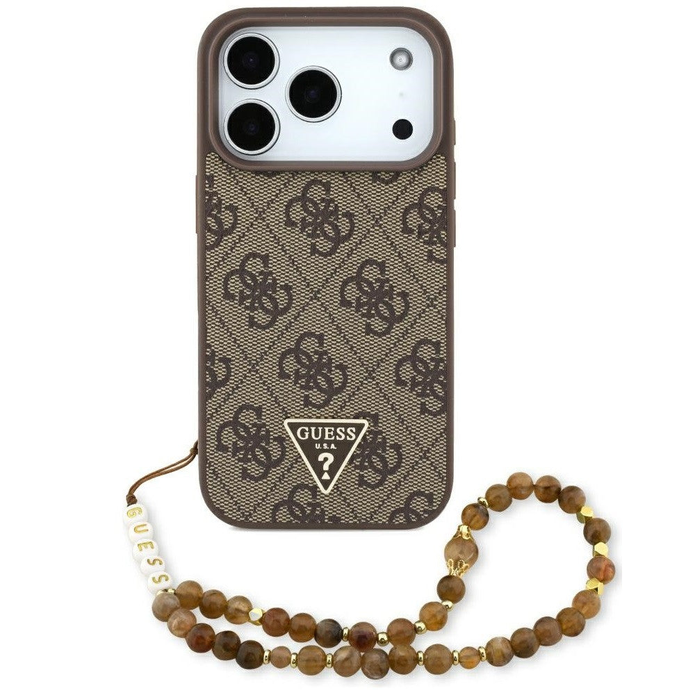 Guess 4G Strap Triangle Logo Apple iPhone 17 Pro MagSafe hátlap tok karpánttal, barna-arany -  iPhone 17 Pro Max tok a Domshop kínálatából