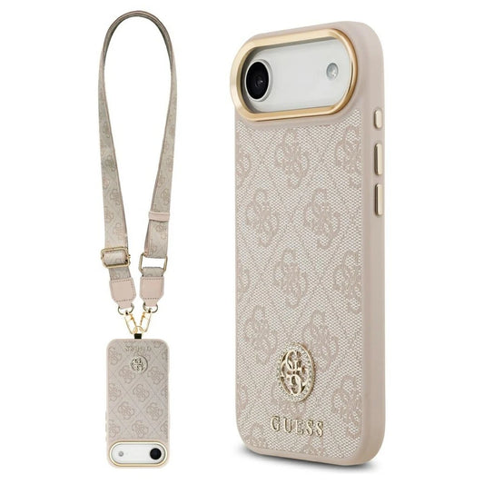 Guess 4G Strass Logo & Big Strap tok fém gombokkal, MagSafe, iPhone Air készülékhez, rózsaszín -  iPhone 17 Air tok a Domshop kínálatából