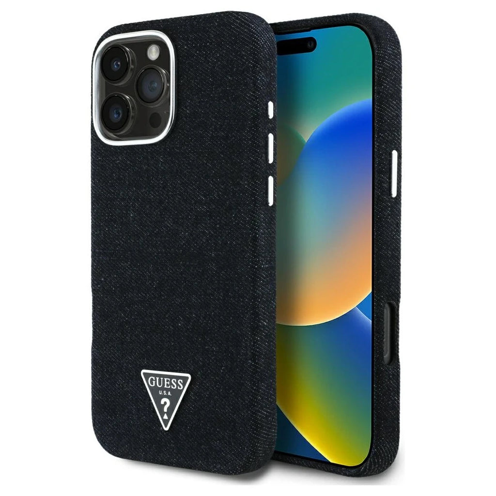Guess Denim Triangle Logo MagSafe tok iPhone 16 Pro Max készülékhez fekete -  iPhone 16 Pro Max tok a Domshop kínálatából