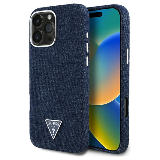 Guess Denim Triangle Logo MagSafe tok iPhone 16 Pro készülékhez kék -  iPhone 16 Pro tok a Domshop kínálatából
