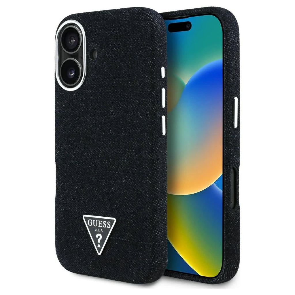 Guess Denim Triangle Logo MagSafe tok iPhone 16 készülékhez fekete -  iPhone 16 tok a Domshop kínálatából