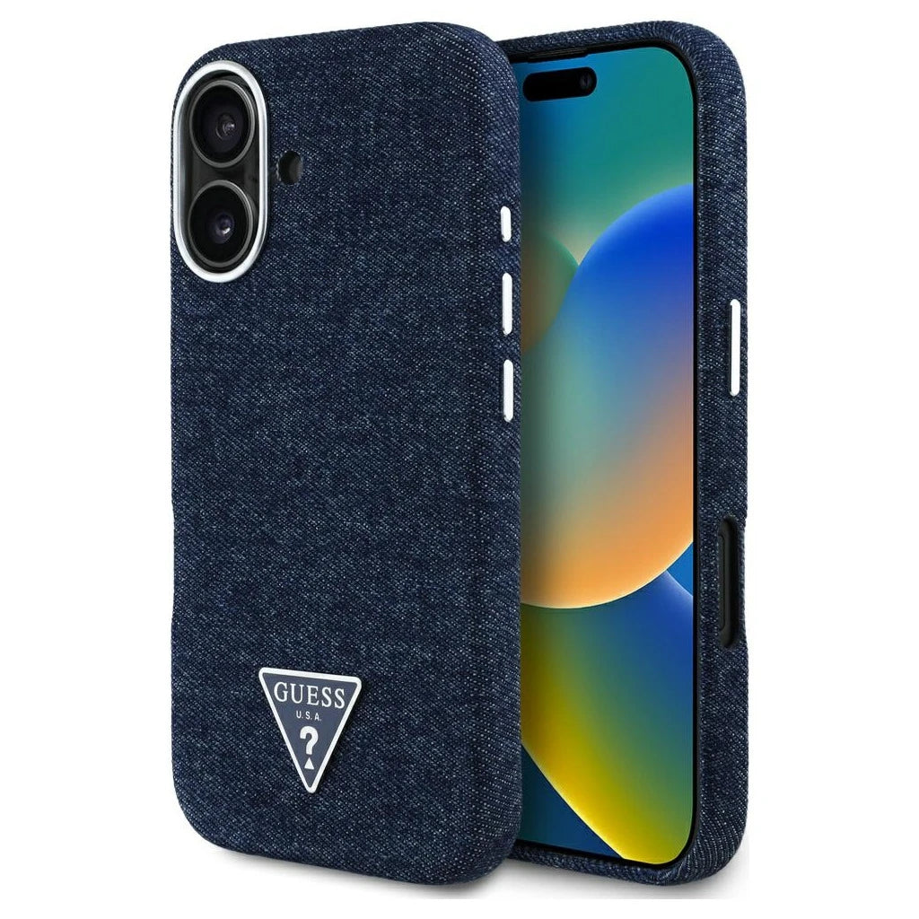 Guess Denim Triangle Logo MagSafe tok iPhone 16 készülékhez kék -  iPhone 16 tok a Domshop kínálatából