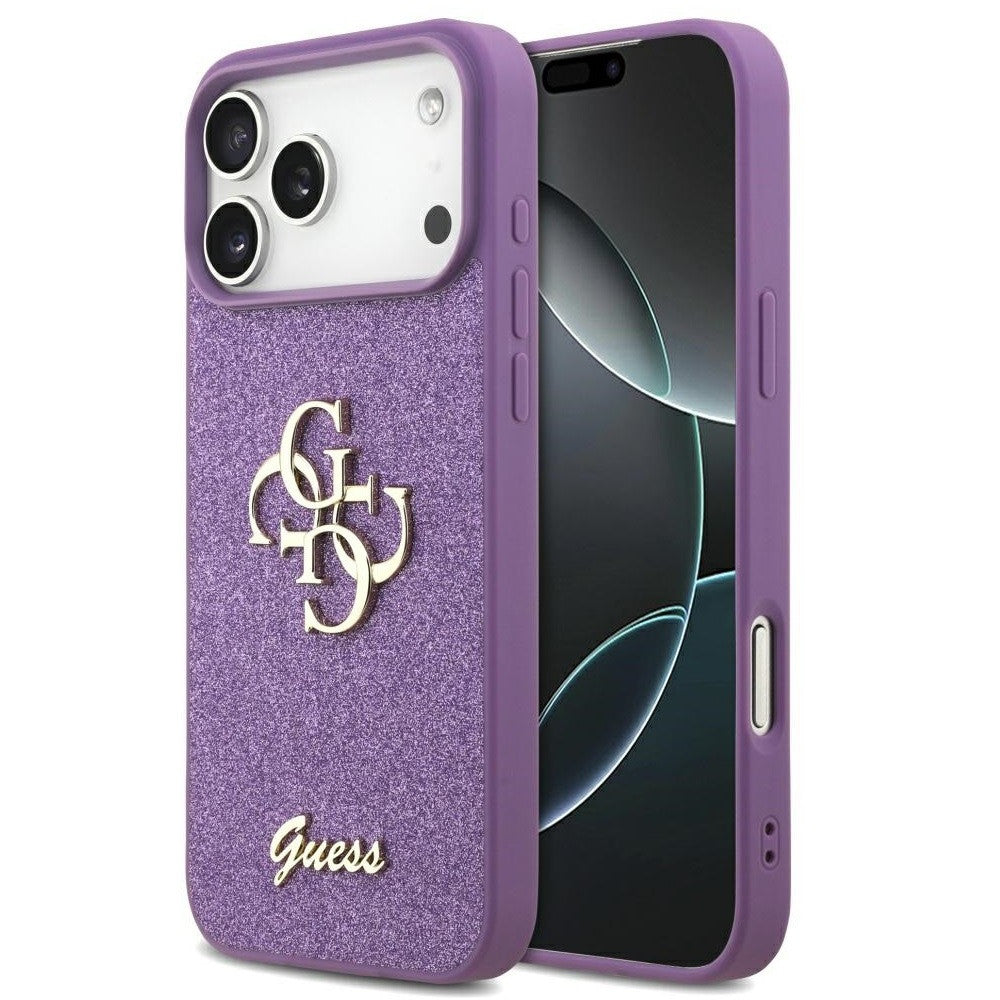 Guess Fixed Glitter Big 4G Apple iPhone 17 Pro Max hátlap tok, csillámos, lila -  iPhone 17 Pro Max tok a Domshop kínálatából