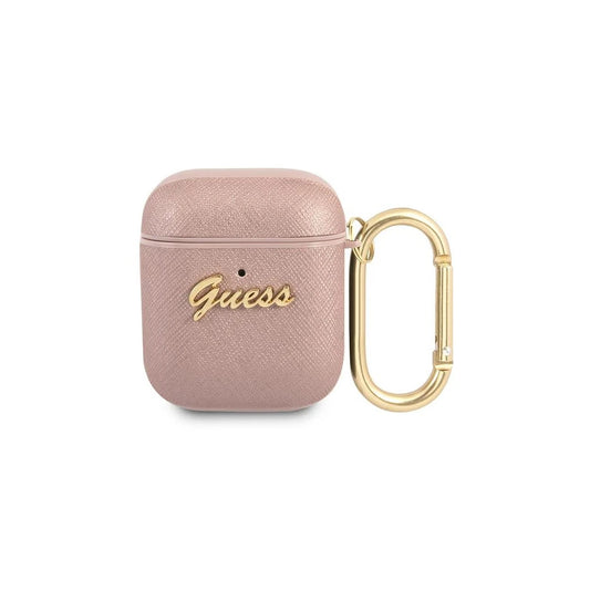Guess GUA2SASMP AirPods készülékhez tok Saffiano Script Metal Collection rózsaszín -  AirPods 1/2 tok a Domshop kínálatából