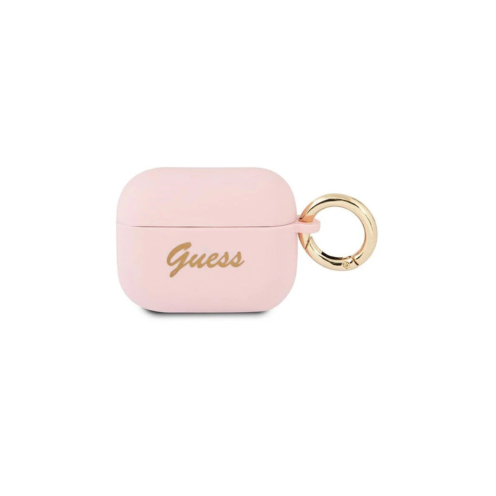 Guess GUAPSSSI AirPods Pro készülékhez tok rózsaszín Silicone Vintage Script -  AirPods Pro tok a Domshop kínálatából