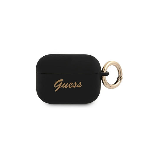 Guess GUAPSSSK AirPods Pro készülékhez tok Silicone Vintage Script fekete -  AirPods Pro tok a Domshop kínálatából