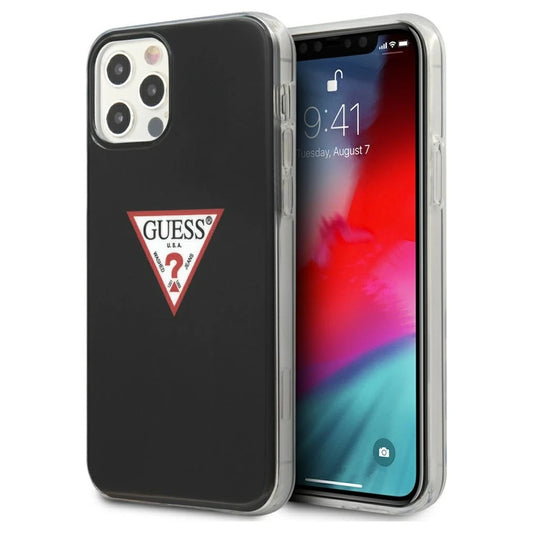 Guess GUHCP12LPCUCTLBK iPhone 12 Pro Max 6,7 készülékhez kemény tok Triangle Collection fekete -  iPhone 12 Pro Max tok a Domshop kínálatából