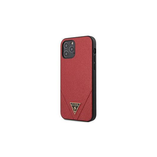 Guess GUHCP12LVSATMLRE iPhone 12 Pro Max 6,7 készülékhez kemény tok Saffiano piros -  iPhone 12 Pro Max tok a Domshop kínálatából