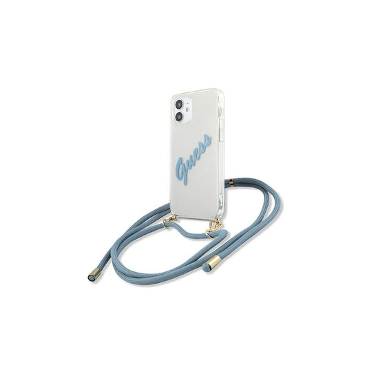 Guess GUHCP12SCRTVSBL iPhone 12 mini 5,4" készülékhez kemény tok Script Vintage kék -  iPhone 12 Mini tok a Domshop kínálatából