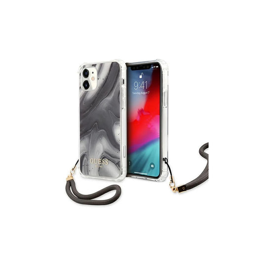 Guess GUHCP12SKSMAGR iPhone 12 mini készülékhez kemény tok Marble Collection 5,4 hüvelykes szürke -  iPhone 12 Mini tok a Domshop kínálatából
