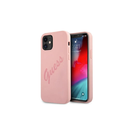 Guess GUHCP12SLSVSPI iPhone 12 mini készülékhez 5,4" kemény tok Script Vintage rózsaszín -  iPhone 12 Mini tok a Domshop kínálatából