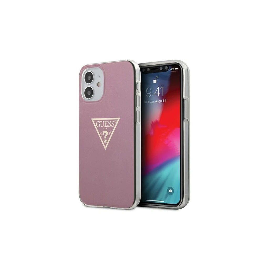 Guess GUHCP12SPCUMPTPI iPhone 12 mini készülékhez kemény tok Metallic Collection rózsaszín -  iPhone 12 Mini tok a Domshop kínálatából