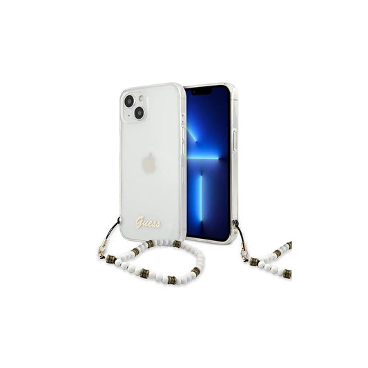 Guess GUHCP13MKPSWH iPhone 13 / 14 / 15 6,1" készülékhez átlátszó kemény tok gyöngyházfehér -  iPhone 13/14 tok a Domshop kínálatából
