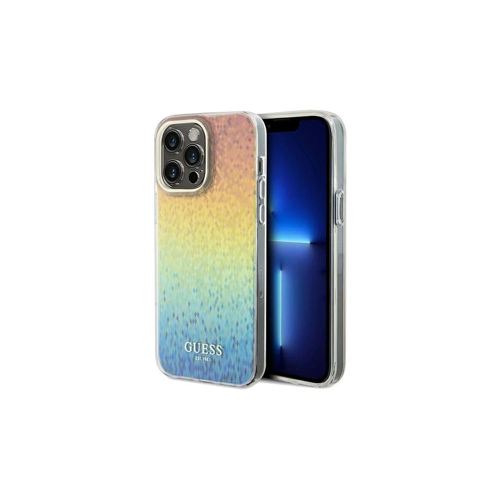 Guess GUHCP13XHDECMI iPhone 13 Pro Max készülékhez 6.7" keménytok IML Faceted Mirror Disco Iridescen -  iPhone 13 Pro Max tok a Domshop kínálatából