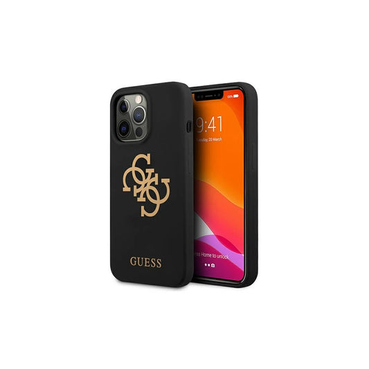 Guess GUHCP13XLS4GGBK iPhone 13 Pro Max 6,7" készülékhez kemény tok szilikon 4G Logo fekete -  iPhone 13 Pro Max tok a Domshop kínálatából