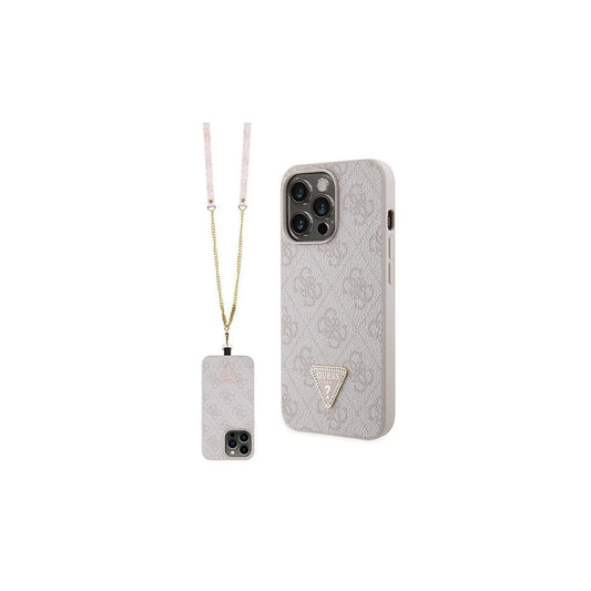 Guess GUHCP13XP4TDSCPP iPhone 13 Pro Max 6.7" készülékhez kemény tok Crossbody 4G Metal Logo rózsaszín -  iPhone 13 Pro Max tok a Domshop kínálatából