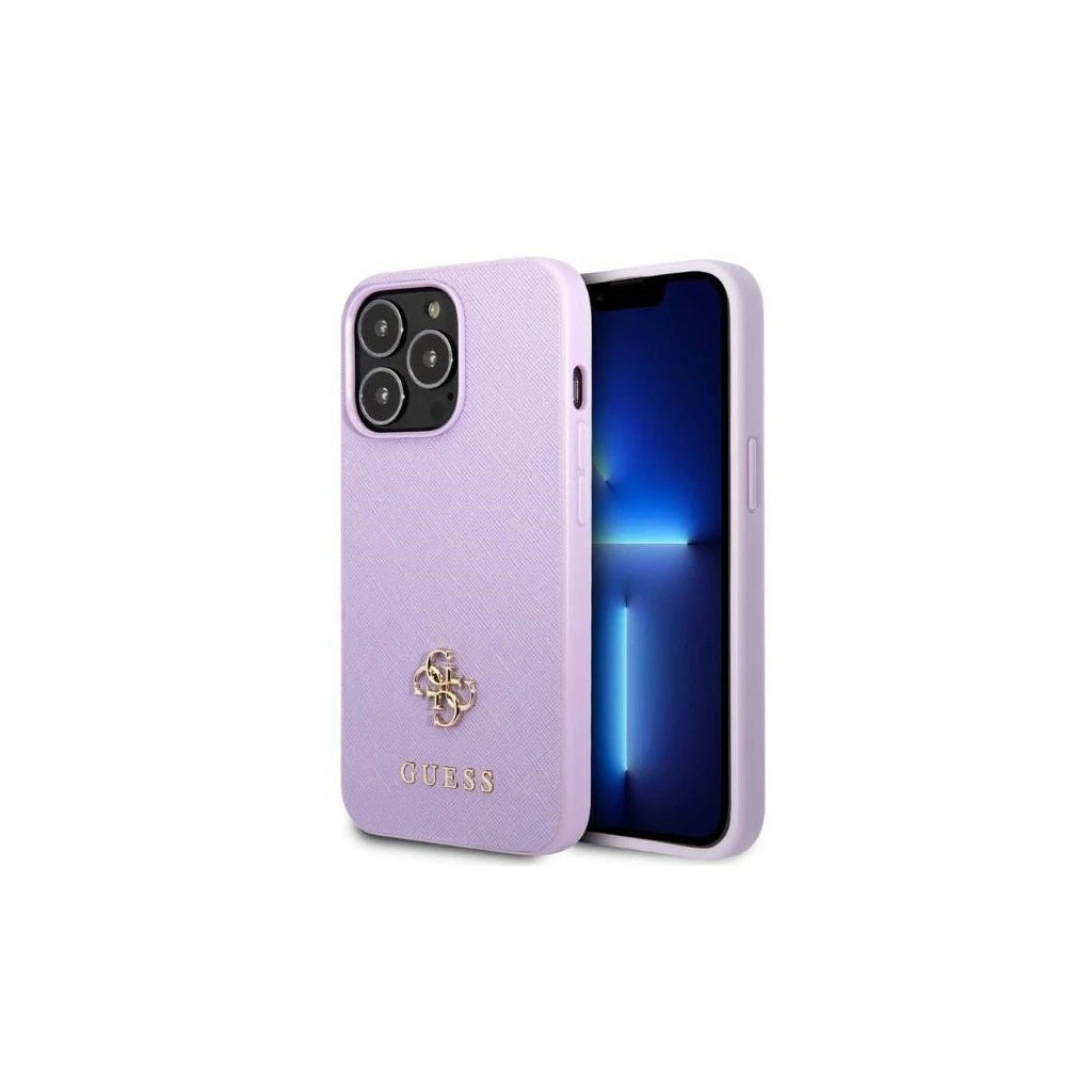 Guess GUHCP13XPS4MU iPhone 13 Pro Max 6,7" készülékhez kemény tok Saffiano 4G Small Metal Logo lila -  iPhone 13 Pro Max tok a Domshop kínálatából