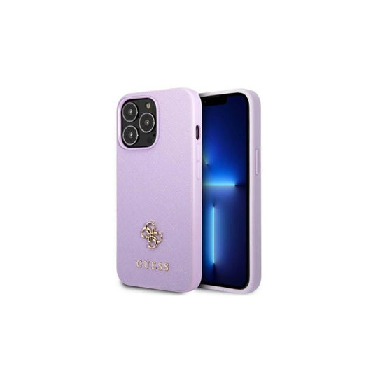 Guess GUHCP13XPS4MU iPhone 13 Pro Max 6,7" készülékhez kemény tok Saffiano 4G Small Metal Logo lila -  iPhone 13 Pro Max tok a Domshop kínálatából