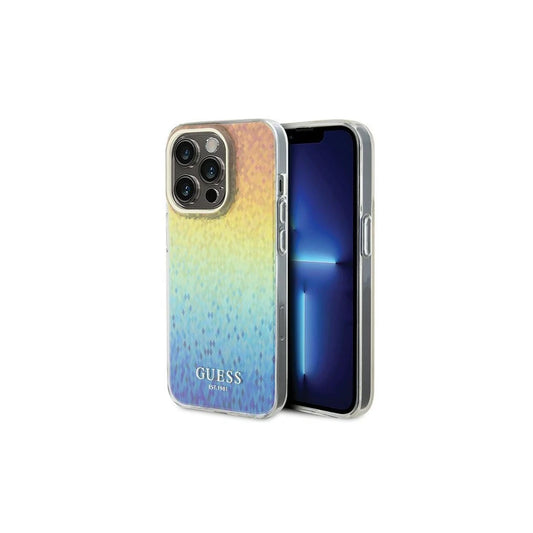 Guess GUHCP14LHDECMI iPhone 14 Pro 6.1 készülékhez kemény tok IML Faceted Mirror Disco Iridescent -  iPhone 14 Pro tok a Domshop kínálatából