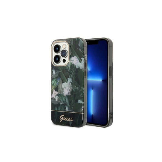 Guess GUHCP14LHGJGHA iPhone 14 Pro 6,1 készülékhez Jungle Collection kemény tok zöld -  iPhone 14 Pro tok a Domshop kínálatából