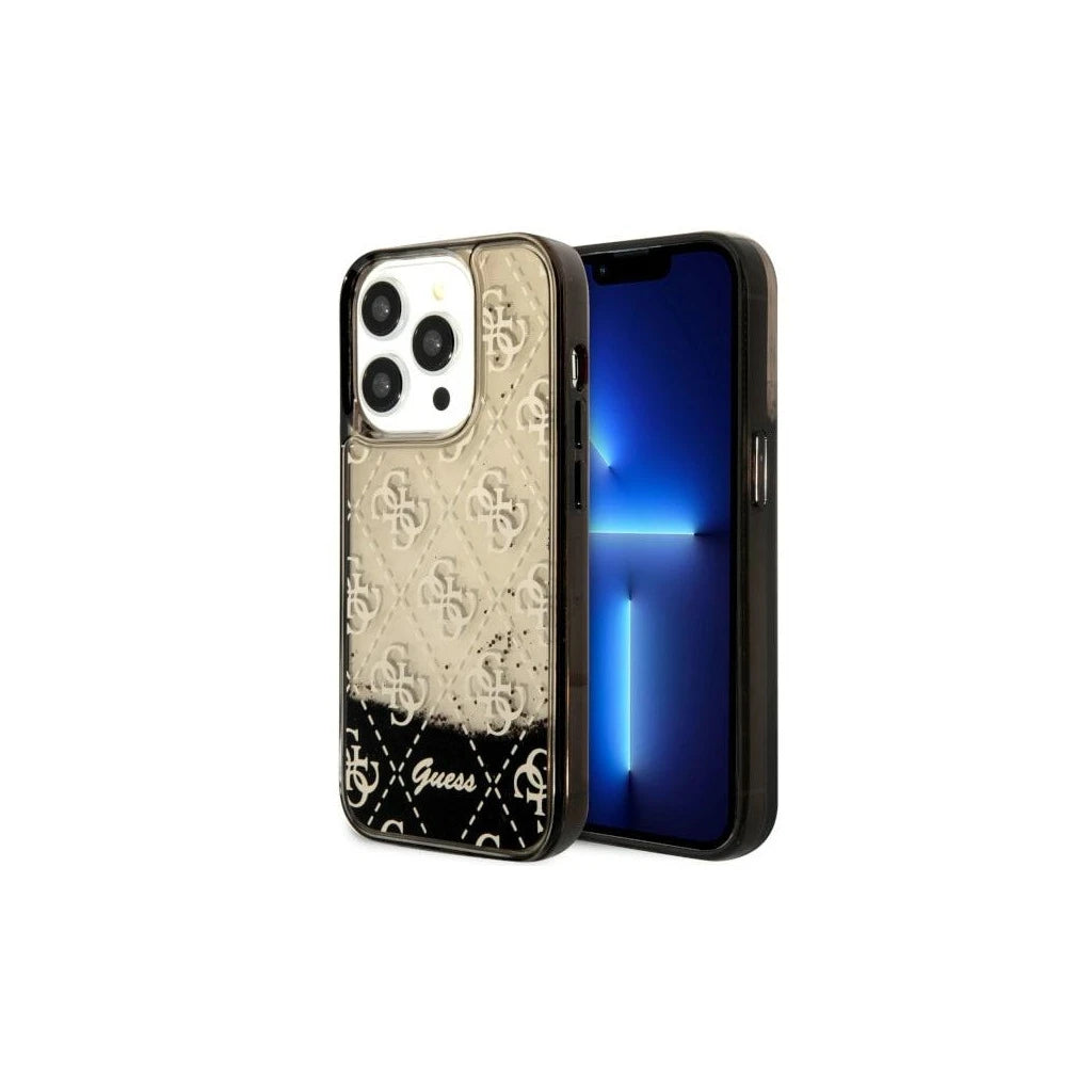 Guess GUHCP14LLC4PSGK iPhone 14 Pro 6.1 készülékhez Liquid Glitter 4G Transculent kemény tok fekete -  iPhone 14 Pro tok a Domshop kínálatából