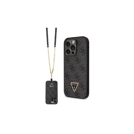 Guess GUHCP14LP4TDSCPK iPhone 14 Pro 6.1” készülékhez Crossbody 4G Metal Logo kemény tok fekete -  iPhone 14 Pro tok a Domshop kínálatából