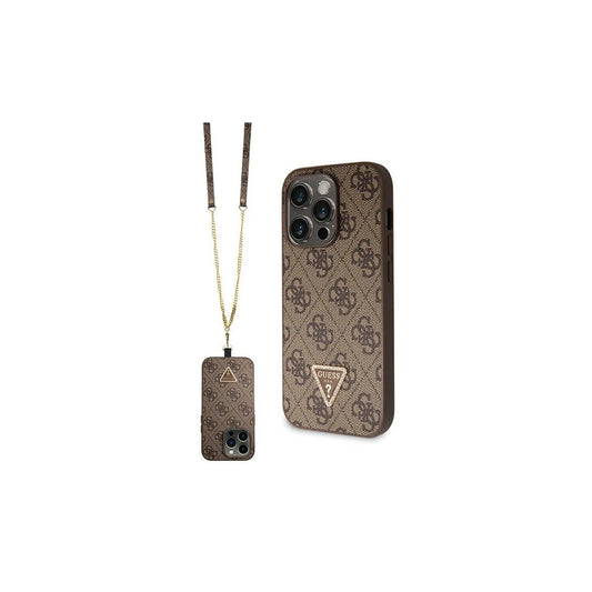 Guess GUHCP14LP4TDSCPW iPhone 14 Pro 6.1" készülékhez kemény tok Crossbody 4G Metal Logo barna -  iPhone 14 Pro tok a Domshop kínálatából